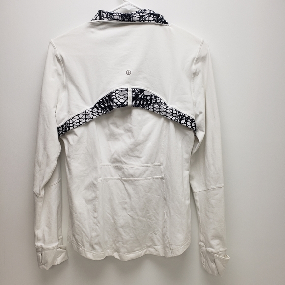 Lululemon Define Jacket Brushed White / White Black Glacier Lace Size 12 - Picture 6 of 16